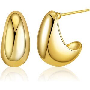 ⚡Gold Chunky Hoop Earrings for Women Elegant Lightweight Statement Jewelry Gift